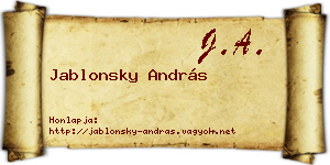 Jablonsky András névjegykártya