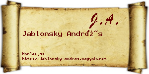 Jablonsky András névjegykártya