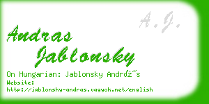 andras jablonsky business card